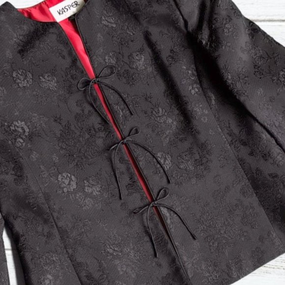 Kasper Black Long Sleeve Evening Jacket (New) - Picture 3 of 9